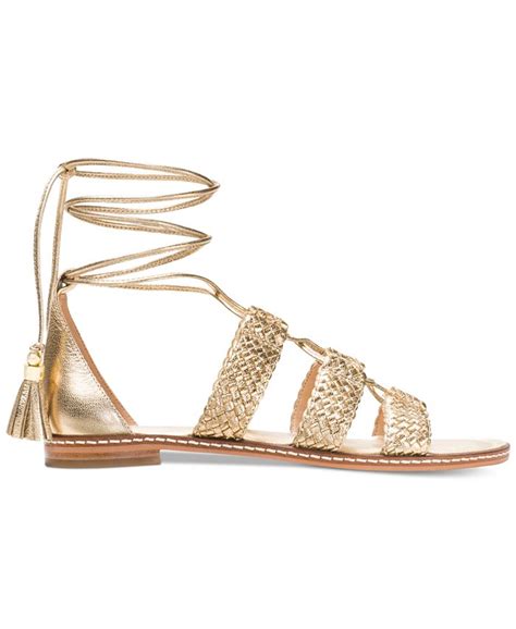 michael kors monterey gladiator gold|Michael Kors Monterey Gladiator Flat Sandals .